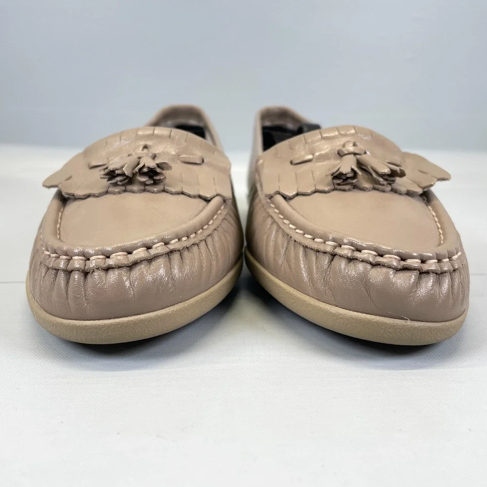 SAS Kiltie Tassel Loafers Womens Size 9.5 W Taupe Leather Slip On Comfort Shoes